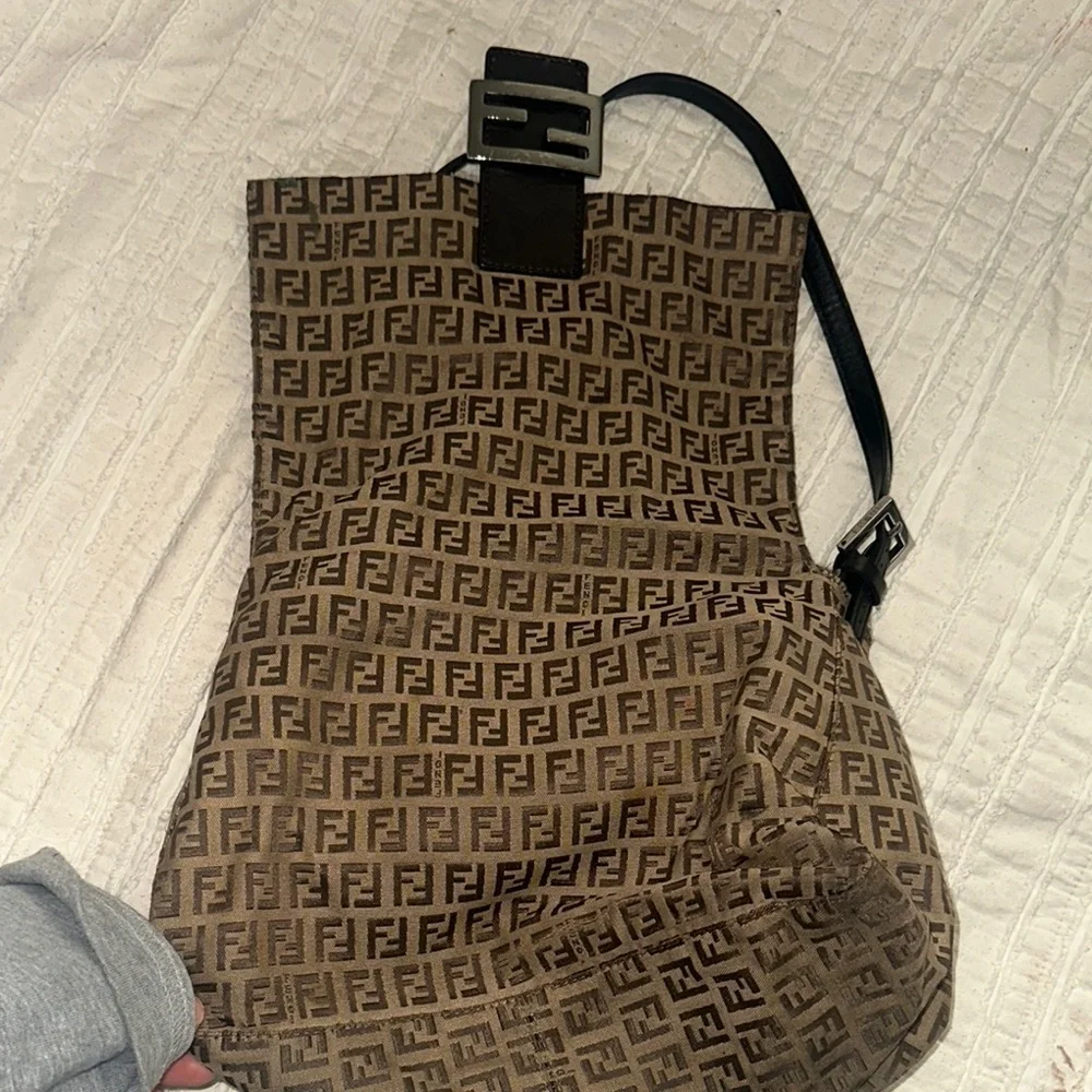 Authentic FENDI Zucchino Canvas Mamma Baguette Shoulder vintage - Picture 7 of 7